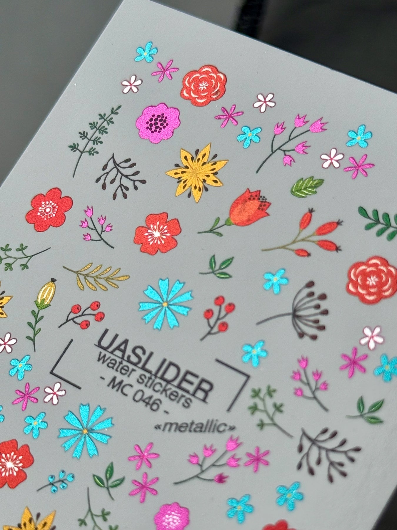 Floral Nail Decals — Metallic Wildflowers & Branches | MC-046 - UASLIDER