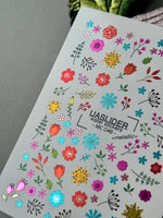 Floral Nail Decals — Metallic Wildflowers & Branches | MC-046 - UASLIDER