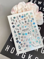 Floral Nail Decals — Metallic Wildflowers, Leaves & Dandelions | MC-062 - UASLIDER
