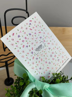Floral Nail Decals — Pink Purple Wildflowers Gold Foil No Cut | NCg - 045 - UASLIDER