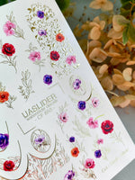Floral Nail Decals — Poppies, Gold Foil Moons & Botanicals | CF - 853 - UASLIDER
