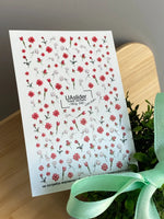 Floral Nail Decals — Red Roses Tulips Gold Foil No Cut | NCg - 042 - UASLIDER
