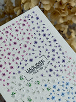Floral Nail Decals — Scattered Petals, Pink, White & Blue | NCs-169 - UASLIDER