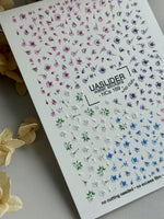 Floral Nail Decals — Scattered Petals, Pink, White & Blue | NCs-169 - UASLIDER
