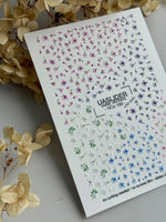 Floral Nail Decals — Scattered Petals, Pink, White & Blue | NCs-169 - UASLIDER