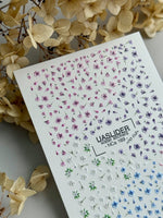 Floral Nail Decals — Scattered Petals, Pink, White & Blue | NCs-169 - UASLIDER