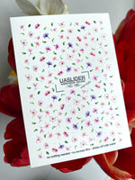 Floral Nail Decals — Scattered Pink & Purple Wildflowers | NC-180 - UASLIDER