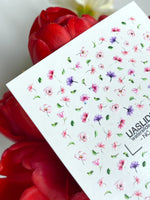 Floral Nail Decals — Scattered Pink & Purple Wildflowers | NC-180 - UASLIDER