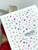 Floral Nail Decals — Scattered Pink & Purple Wildflowers | NC-180 - UASLIDER
