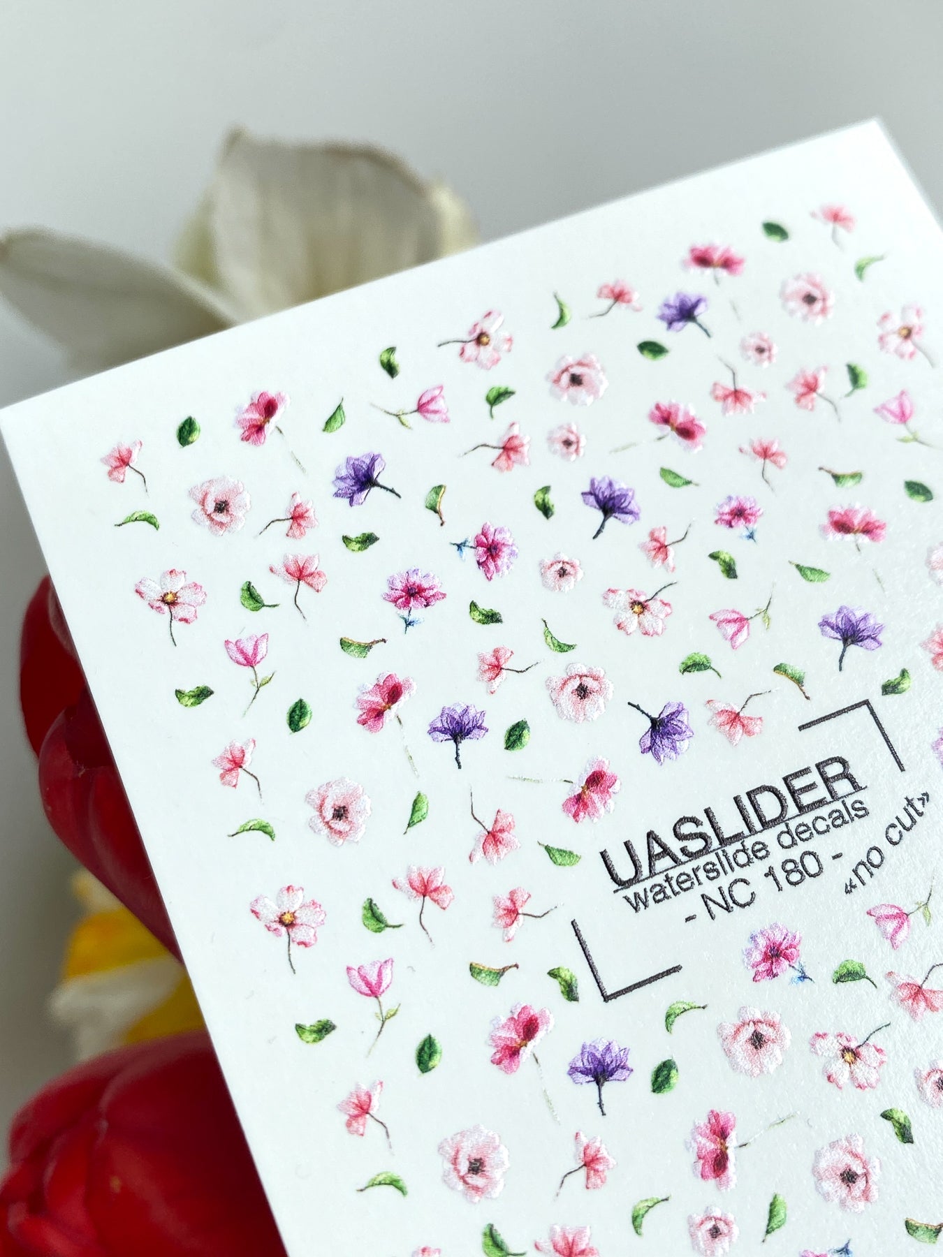 Floral Nail Decals — Scattered Pink & Purple Wildflowers | NC-180 - UASLIDER
