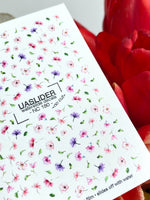Floral Nail Decals — Scattered Pink & Purple Wildflowers | NC-180 - UASLIDER