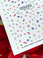 Floral Nail Decals — Scattered Pink & Purple Wildflowers | NC-180 - UASLIDER