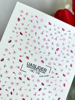 Floral Nail Decals — Tiny Scattered Pink & White Flowers | NC-178 - UASLIDER