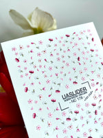 Floral Nail Decals — Tiny Scattered Pink & White Flowers | NC-178 - UASLIDER