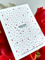 Floral Nail Decals — Tiny Scattered Pink & White Flowers | NC-178 - UASLIDER
