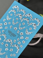 Floral Nail Decals — White Cherry Blossom Swirls & Hearts | CF - 821 - UASLIDER