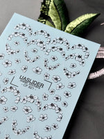 Floral Nail Decals — White Cherry Blossom Swirls & Hearts | CF - 821 - UASLIDER