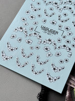 Floral Nail Decals — White Cherry Blossom Swirls & Hearts | CF - 821 - UASLIDER