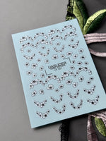 Floral Nail Decals — White Cherry Blossom Swirls & Hearts | CF - 821 - UASLIDER