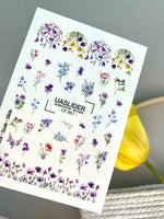 Floral Nail Decals — Wildflower Mix with Pansies & Gold Foil | CF - 857 - UASLIDER