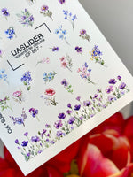 Floral Nail Decals — Wildflower Mix with Pansies & Gold Foil | CF - 857 - UASLIDER