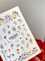 Floral Nail Decals — Wildflower Mix with Pansies & Gold Foil | CF - 857 - UASLIDER