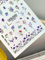 Floral Nail Decals — Wildflower Mix with Pansies & Gold Foil | CF - 857 - UASLIDER