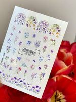 Floral Nail Decals — Wildflower Mix with Pansies & Gold Foil | CF - 857 - UASLIDER