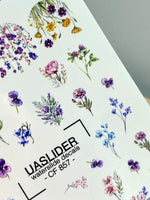 Floral Nail Decals — Wildflower Mix with Pansies & Gold Foil | CF - 857 - UASLIDER