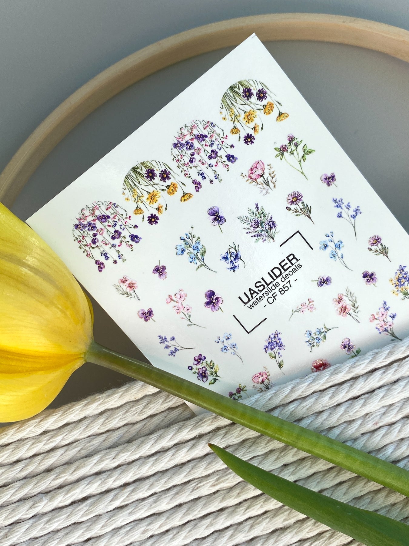 Floral Nail Decals — Wildflower Mix with Pansies & Gold Foil | CF - 857 - UASLIDER