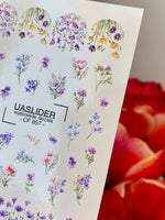 Floral Nail Decals — Wildflower Mix with Pansies & Gold Foil | CF - 857 - UASLIDER