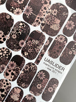 Floral Patchwork Manicure Wraps — Hearts & Daisies | mw-351 - UASLIDER