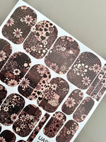 Floral Patchwork Manicure Wraps — Hearts & Daisies | mw-351 - UASLIDER