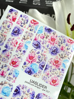 Floral Pedicure Nail Wraps — Pink Blue Purple Peony Garden | PW-007 - UASLIDER