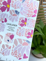 Floral Pedicure Nail Wraps — Pink Retro Flowers Mix | MWC-029 - UASLIDER