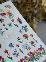 Flower Nail Decals — Colorful Tulips & Irises with Gold Foil | CF - 826 - UASLIDER