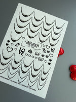 French Tip Nail Decals — Black Lace Tips with Love & Heart Accents | NC-164 - UASLIDER