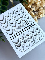 French Tip Nail Decals — Black Outline, Smoke & Heart Designs | NC-174 - UASLIDER