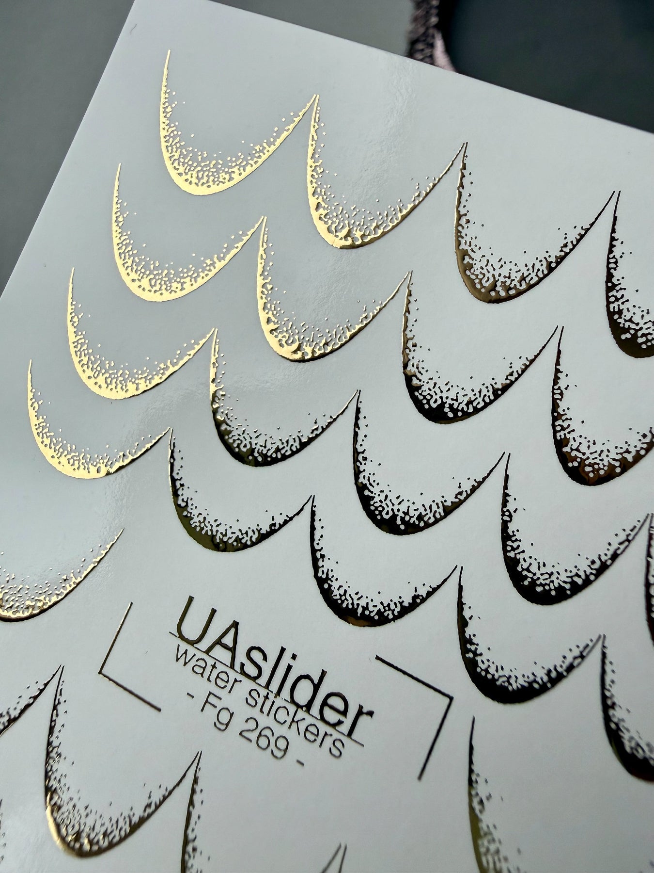 French Tip Nail Decals — Gold Foil Gradient Smile Line | Fg - 269 - UASLIDER