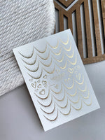 French Tip Nail Decals — Gold Foil Scales & Heart Outlines | Fg-329 - UASLIDER