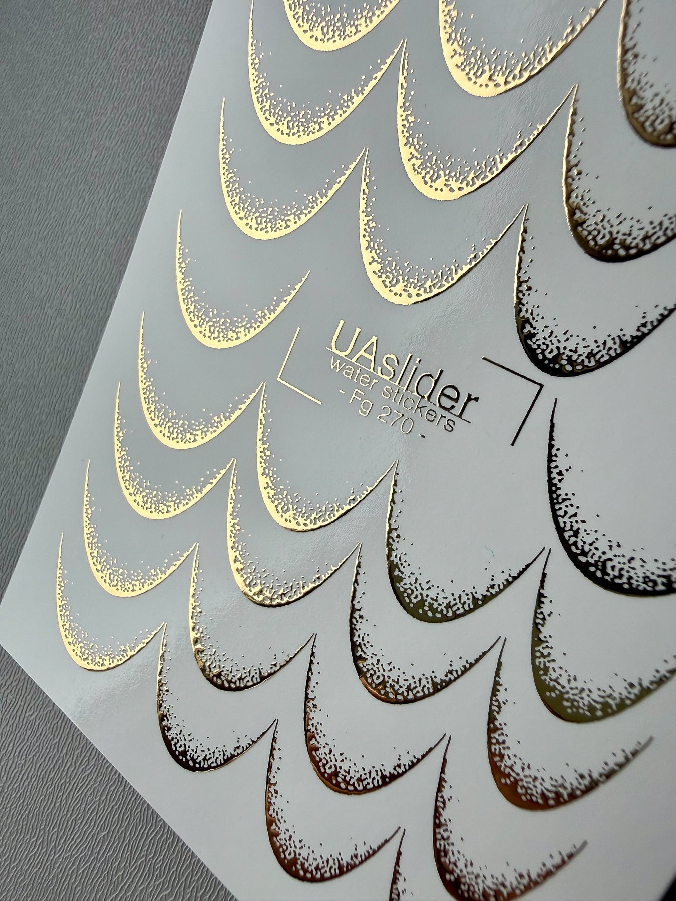French Tip Nail Decals — Gold Foil Sharp Smile Line | Fg - 270 - UASLIDER