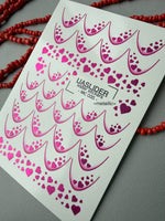 French Tip Nail Decals — Metallic Hot Pink Heart Fill French | MC-035 - UASLIDER