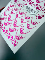 French Tip Nail Decals — Metallic Hot Pink Heart Fill French | MC-035 - UASLIDER