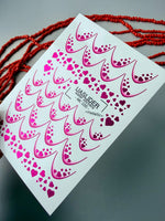French Tip Nail Decals — Metallic Hot Pink Heart Fill French | MC-035 - UASLIDER