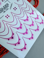 French Tip Nail Decals — Metallic Pink Aura Hearts French | MC-030 - UASLIDER