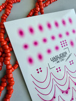 French Tip Nail Decals — Metallic Pink Aura Hearts French | MC-030 - UASLIDER