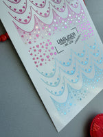 French Tip Nail Decals — Metallic Pink Blue Heart Confetti | MC-029 - UASLIDER