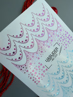 French Tip Nail Decals — Metallic Pink Blue Heart Confetti | MC-029 - UASLIDER