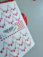 French Tip Nail Decals — Metallic Pink Red Heart Dot French | MC-031 - UASLIDER