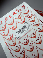 French Tip Nail Decals — Metallic Red Gradient Heart French | MC-038 - UASLIDER